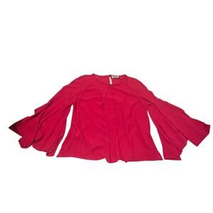 Twenty Easy by Kaos Flair Sleeves Blouse Women's Size Medium Red